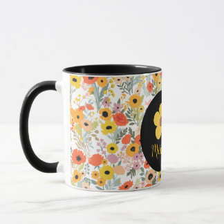 Personalized floral mug for her  mok