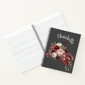 Personalized Floral Name Notebook Notitieboek (Binnen)