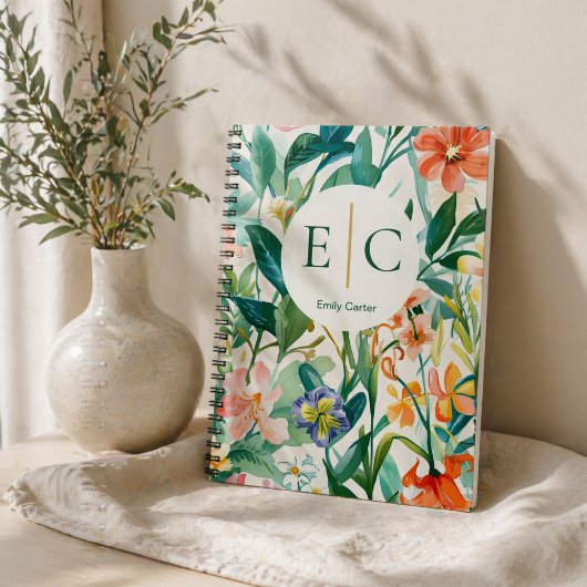 Personalized Floral Name Notitieboek