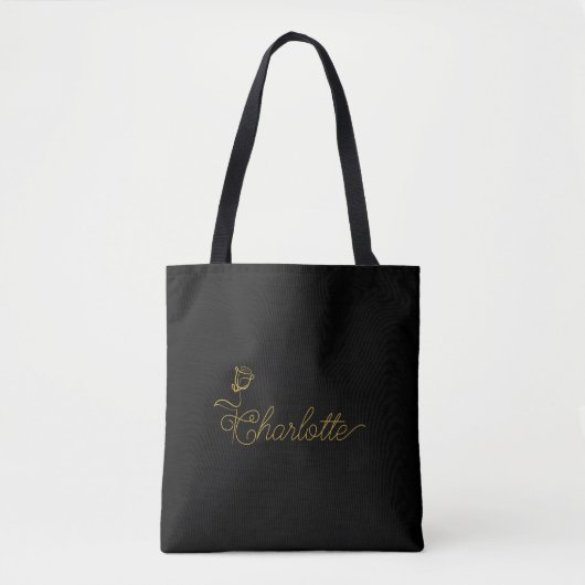 Personalized Floral Name Tote Bag for Everyday Use (Voorkant)