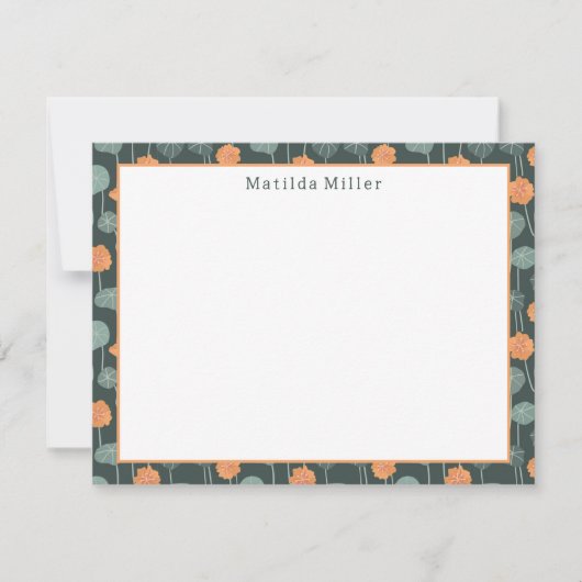 Personalized Floral Note Card Notitiekaartje (Voorkant)