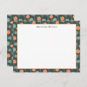 Personalized Floral Note Card Notitiekaartje (Voorkant / Achterkant)