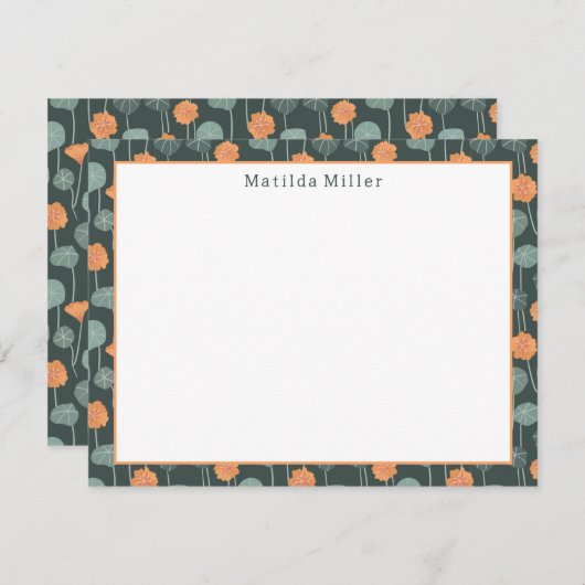 Personalized Floral Note Card Notitiekaartje (Voorkant / Achterkant)