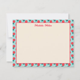Personalized Floral Note Card Notitiekaartje