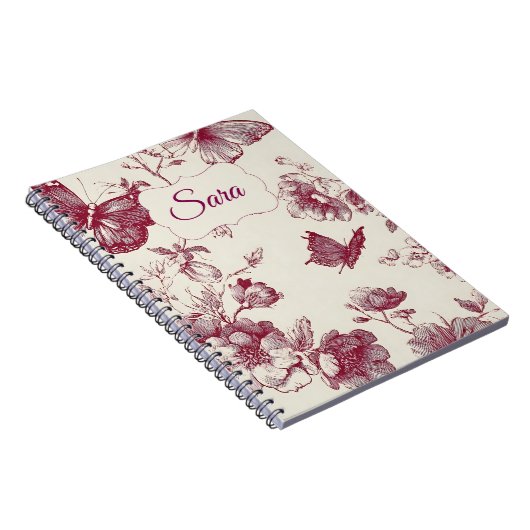 Personalized Floral Notebook – Custom Name Notitieboek (Rechterzijde)