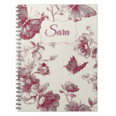 Personalized Floral Notebook – Custom Name Notitieboek (Voorkant)