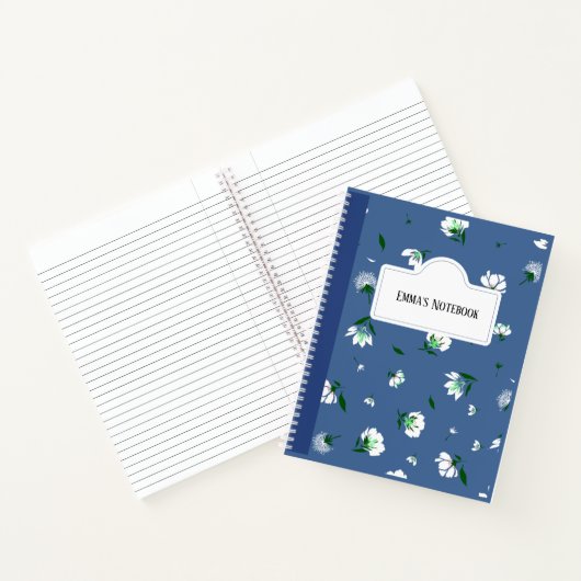 Personalized Floral Notebook Notitieboek (Binnen)