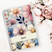 Personalized Floral Notebook Notitieboek