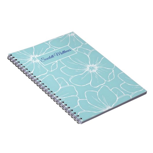 Personalized Floral Notebook with Name  Notitieboek (Rechterzijde)