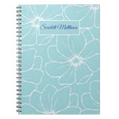 Personalized Floral Notebook with Name Notitieboek (Voorkant)