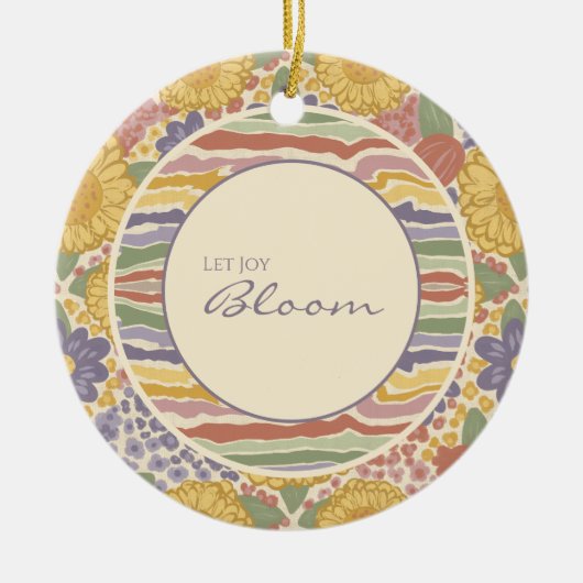 Personalized Floral Ornament - Let Joy Bloom (Voorkant)
