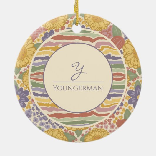 Personalized Floral Ornament - Let Joy Bloom (Achterkant)