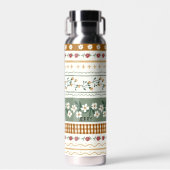 Personalized Floral Pattern Water Bottle with Name Waterfles (Voorkant)