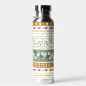 Personalized Floral Pattern Water Bottle with Name Waterfles (Rechts)