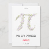 Personalized Floral Pi Day Card, Elegant Math gift (Achterkant)