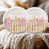 Personalized Floral Picket Fence Hydrangea Bridal  Papieren Bordje