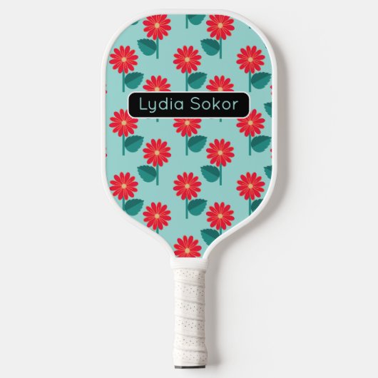Personalized Floral Pickleball Paddle (Voorkant)