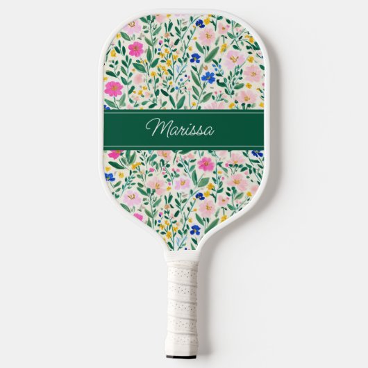 Personalized Floral Pickleball Paddle (Achterkant)