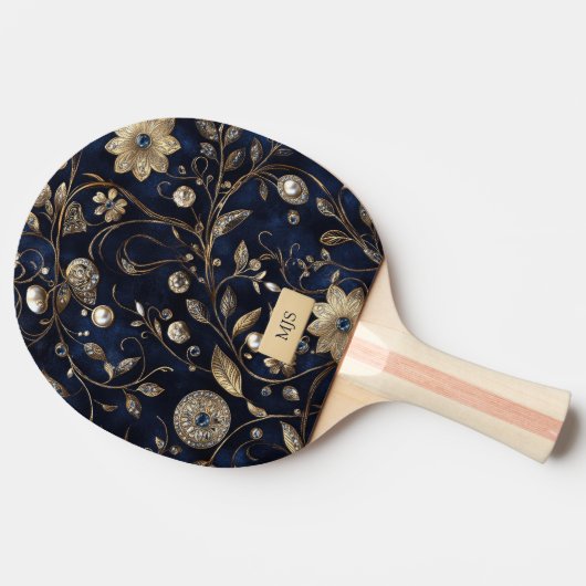 Personalized Floral Ping Pong Paddle Tafeltennisbatje (Zijkant)
