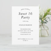 Personalized Floral Pink Sweet 16 Party Invitation Kaart (Staand voorkant)