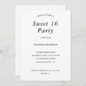 Personalized Floral Pink Sweet 16 Party Invitation Kaart (Voorkant / Achterkant)