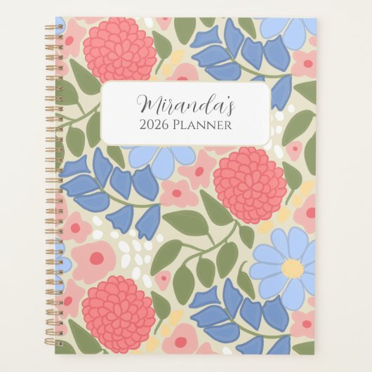 Personalized Floral Planner with Hard Cover (Voorkant)