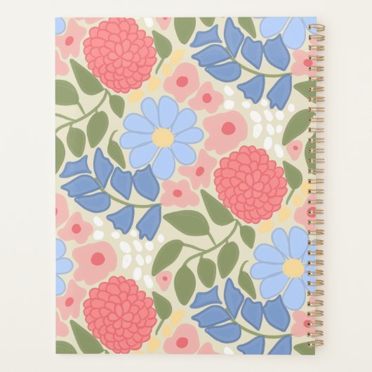 Personalized Floral Planner with Hard Cover (Achterkant)