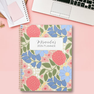 Personalized Floral Planner with Hard Cover