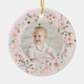 Personalized Floral Pretty Nanna Keramisch Ornament (Voorkant)