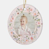 Personalized Floral Pretty Nanna Keramisch Ornament (Links)