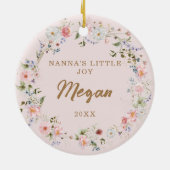 Personalized Floral Pretty Nanna Keramisch Ornament (Achterkant)