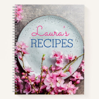 Personalized Floral Recipe Notebook – Custom Name  Notitieboek