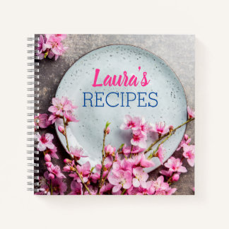 Personalized Floral Recipe Notebook – Custom Name  Notitieboek
