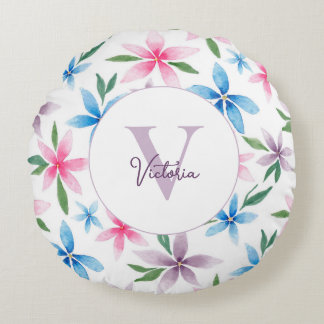 Personalized Floral Rond Kussen