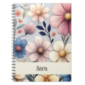 Personalized Floral Spiral Notebook Notitieboek (Voorkant)