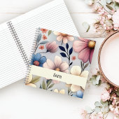 Personalized Floral Square College Ruled Notebook Notitieboek