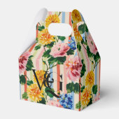 Personalized Floral Stripe Wedding Bedankdoosjes (Voorkant Zijde)