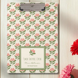 Personalized Floral Teacher Clipboard Klembord