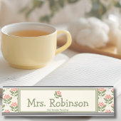 Personalized Floral Teacher Desk Nameplate Bureau Naambordje