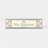 Personalized Floral Teacher Desk Nameplate Bureau Naambordje (Voorkant)