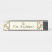 Personalized Floral Teacher Desk Nameplate Bureau Naambordje (Voorkant)