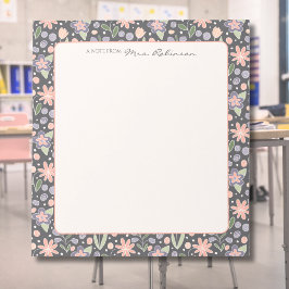 Personalized Floral Teacher Notepad Notitieblok
