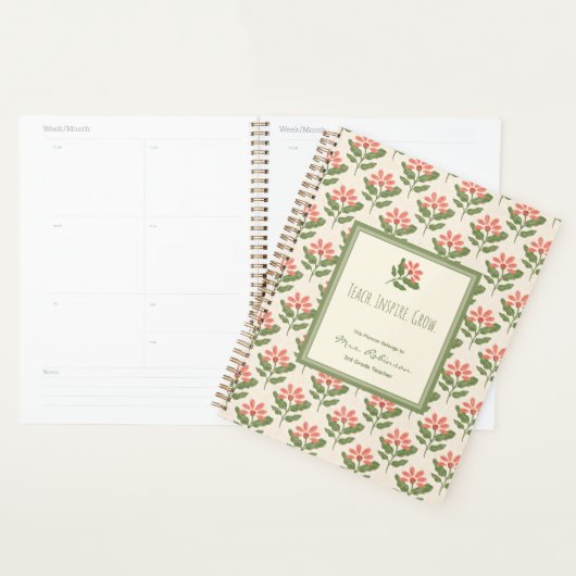 Personalized Floral Teacher Planner (Display)