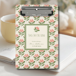 Personalized Floral Teacher Planner Mini Klembord