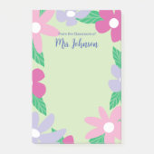 Personalized Floral Teacher Post-it® Notes (Voorkant)