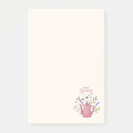 Personalized Floral & Teapot Post-it Notes