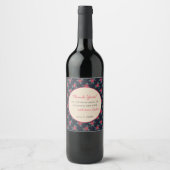Personalized Floral Thank You Wine Label Wijn Etiket (Voorkant)