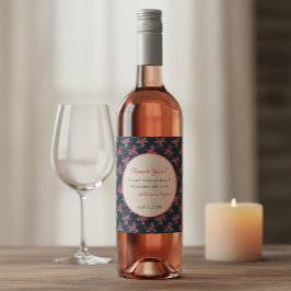Personalized Floral Thank You Wine Label  Wijn Etiket