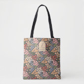 Personalized Floral Tote Bag – Initial & Name (Voorkant)