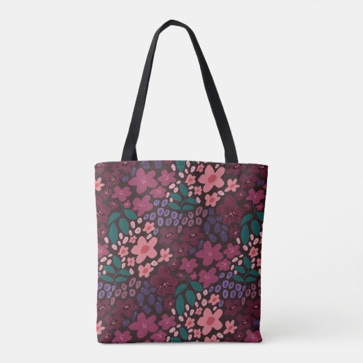 Personalized Floral Tote Bag – Initial & Name (Achterkant)